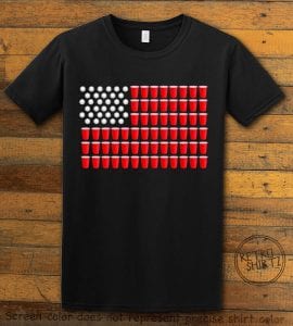 Beer Pong Flag Graphic T-Shirt - black shirt design