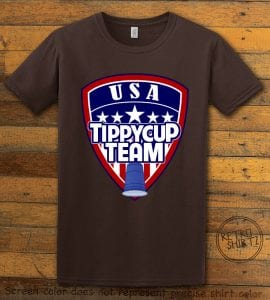 USA Tippycup Team Graphic T-Shirt - brown shirt design