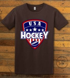 USA Hockey Team Graphic T-Shirt - brown shirt design