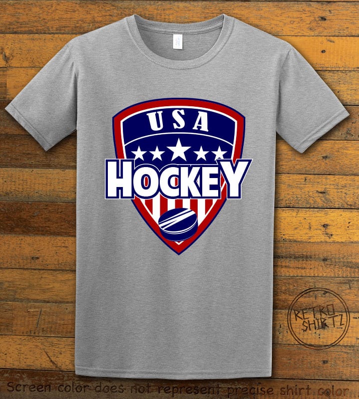 USA Hockey Team Graphic T-Shirt - gray shirt design