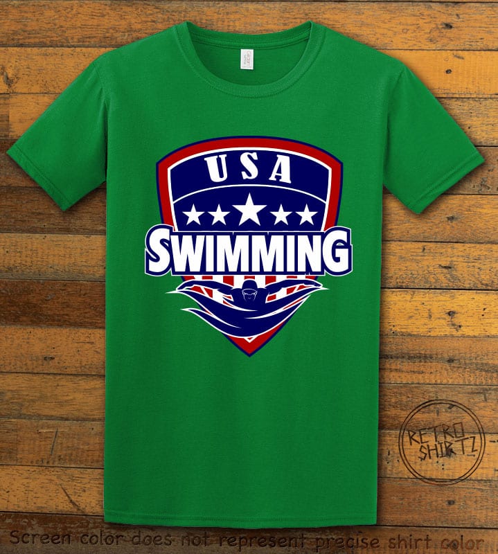 USA Swimming Team Graphic T-Shirt - green shirt design