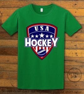 USA Hockey Team Graphic T-Shirt - green shirt design