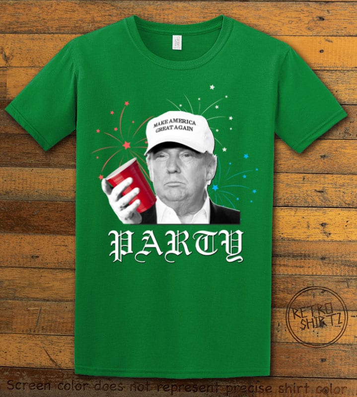 Party Trump Graphic T-Shirt - green shirt design