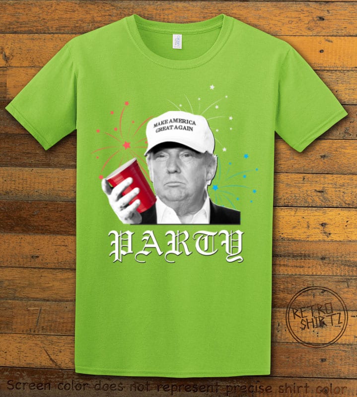 Party Trump Graphic T-Shirt - lime shirt design