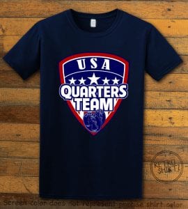 USA Quarters Team Graphic T-Shirt - navy shirt design