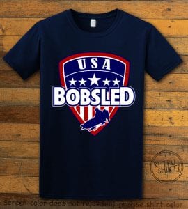 USA Bobsled Graphic T-Shirt - navy shirt design