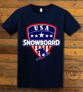 USA Snowboard Team Graphic T-Shirt - navy shirt design