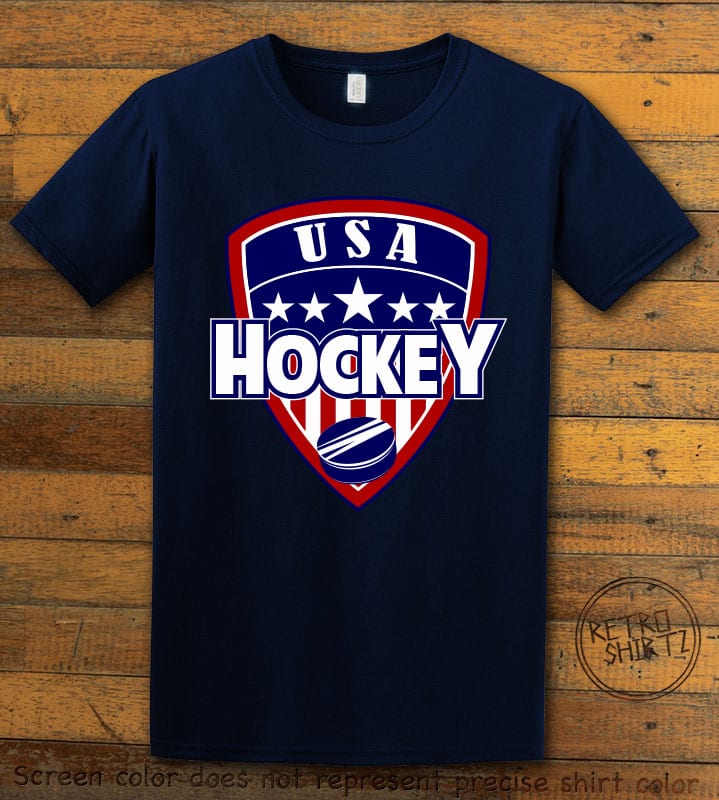 USA Hockey Team Graphic T-Shirt - navy shirt design