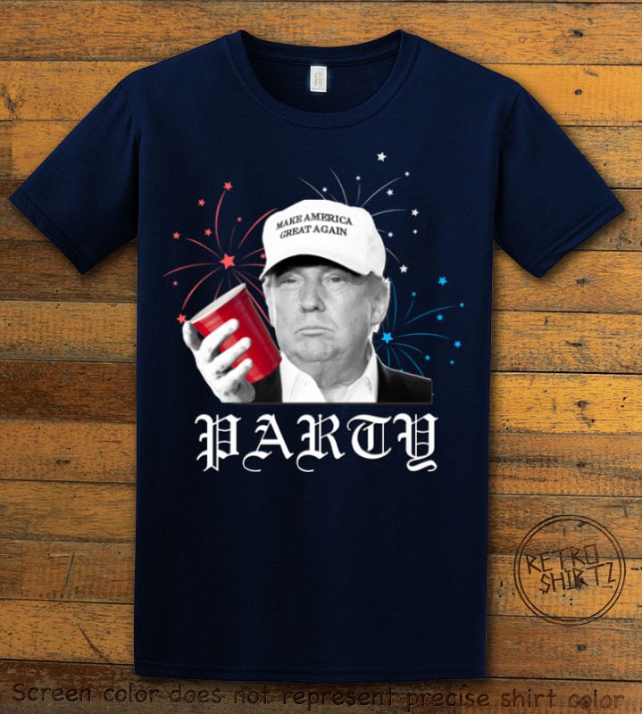 Party Trump Graphic T-Shirt - navy shirt design