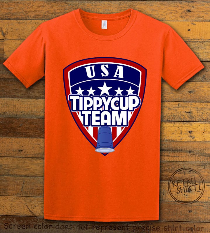 USA Tippycup Team Graphic T-Shirt - orange shirt design