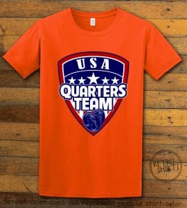 USA Quarters Team Graphic T-Shirt - orange shirt design