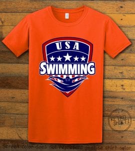 USA Swimming Team Graphic T-Shirt - orange shirt design