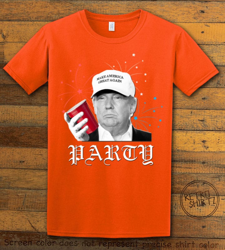 Party Trump Graphic T-Shirt - orange shirt design