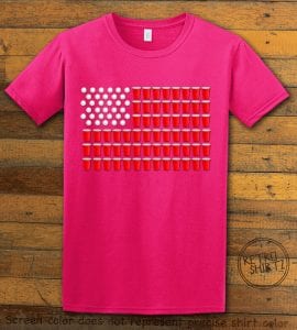 Beer Pong Flag Graphic T-Shirt - pink shirt design