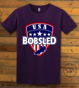 USA Bobsled Graphic T-Shirt - purple shirt design