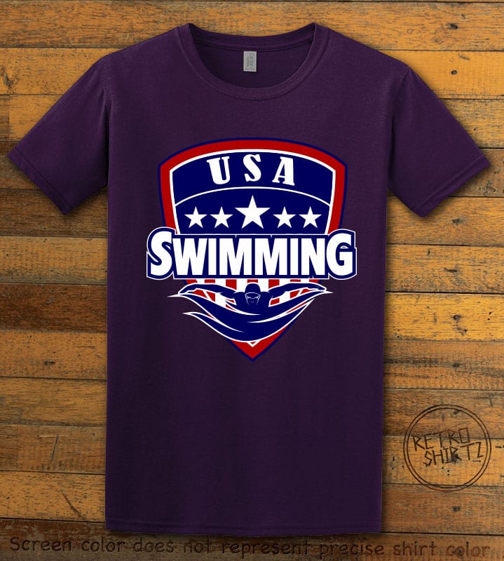 USA Swimming Team Graphic T-Shirt - purple shirt design
