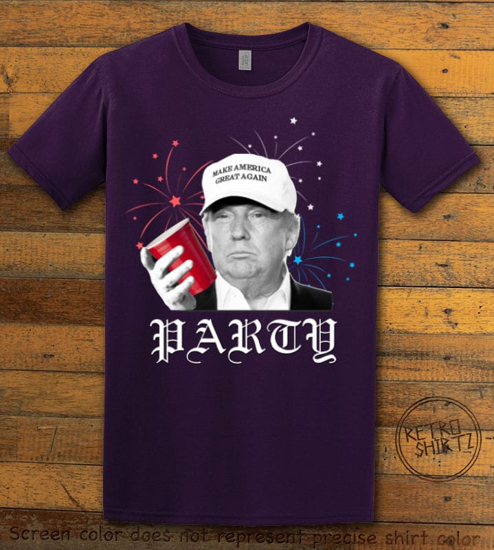 Party Trump Graphic T-Shirt - purple shirt design