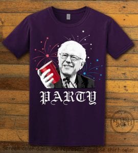 Party Bernie Graphic T-Shirt - purple shirt design