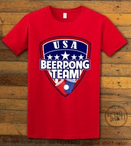USA Beer Pong Team Graphic T-Shirt - red shirt design