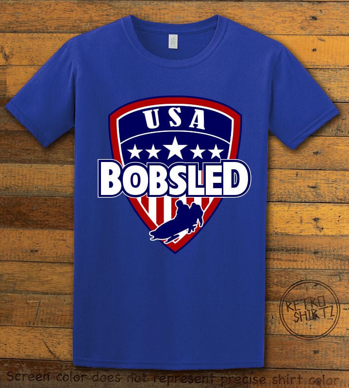 USA Bobsled Graphic T-Shirt - royal shirt design