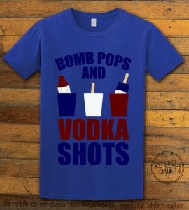 Bomb Pops and Vodka Shots Graphic T-Shirt - royal shirt design