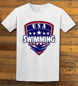 USA Swimming Team Graphic T-Shirt - white shirt design