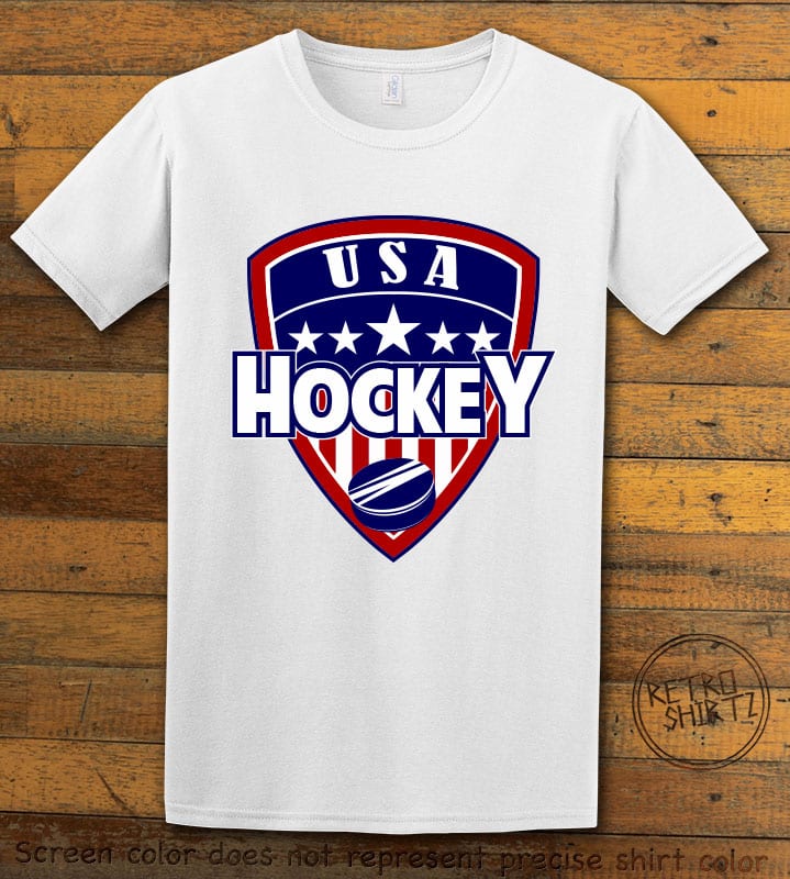USA Hockey Team Graphic T-Shirt - white shirt design