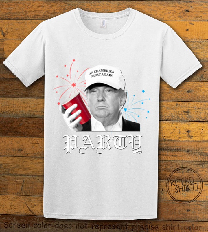 Party Trump Graphic T-Shirt - white shirt design