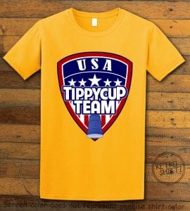 USA Tippycup Team Graphic T-Shirt - yellow shirt design