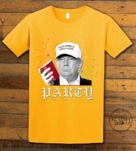 Party Trump Graphic T-Shirt - yellow shirt design