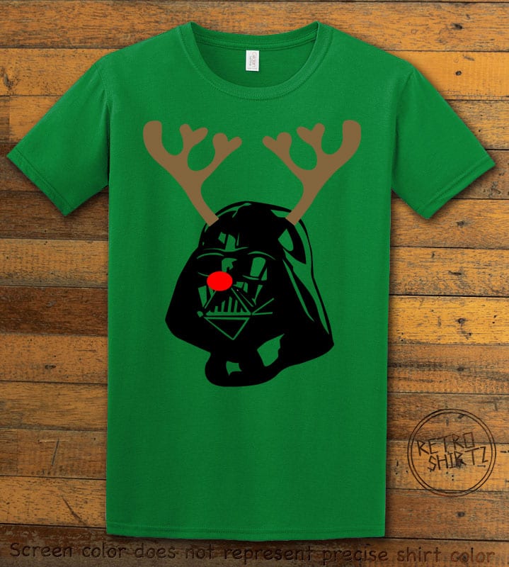 Darth Vader The Red Nosed Reindeer Graphic T-Shirt - green shirt design