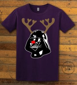 Darth Vader The Red Nosed Reindeer Graphic T-Shirt - purple shirt design