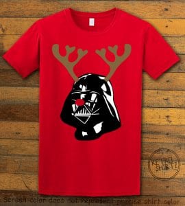 Darth Vader The Red Nosed Reindeer Graphic T-Shirt - red shirt design
