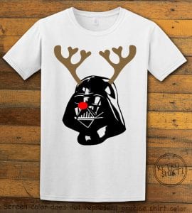 Darth Vader The Red Nosed Reindeer Graphic T-Shirt - white shirt design