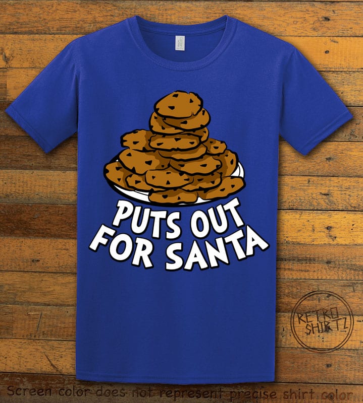 Puts Out For Santa Graphic T-Shirt - royal shirt design