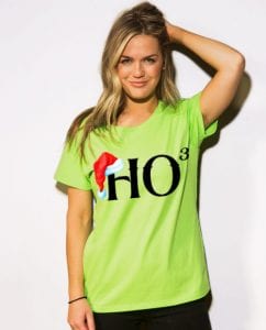 Ho Cubed - Graphic T-Shirt - lime shirt design on a model