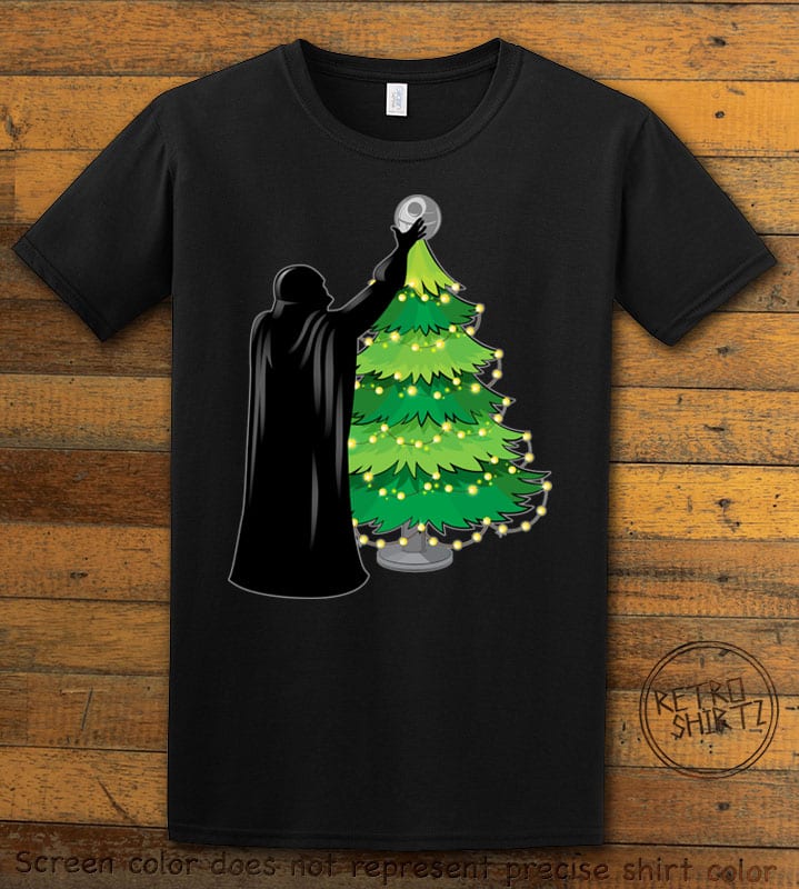 Star Wars Christmas Tree Graphic T-Shirt - black shirt design