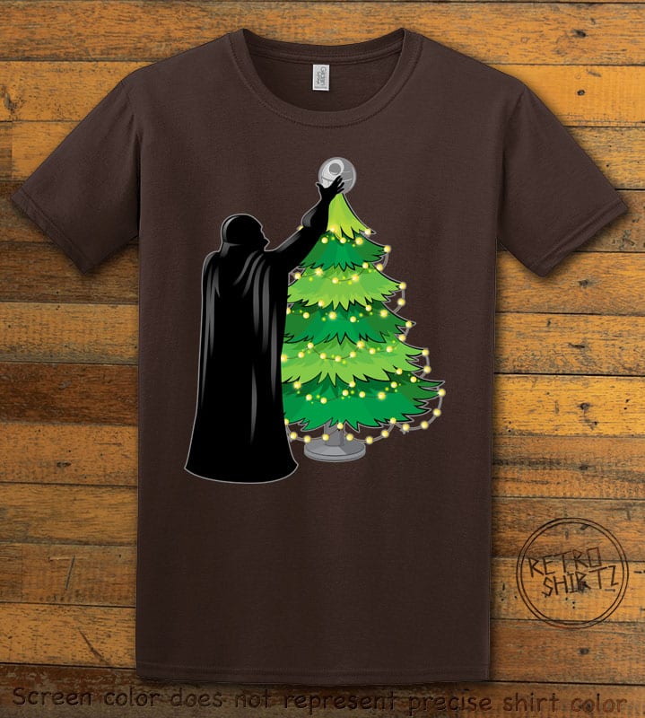 Star Wars Christmas Tree Graphic T-Shirt - brown shirt design