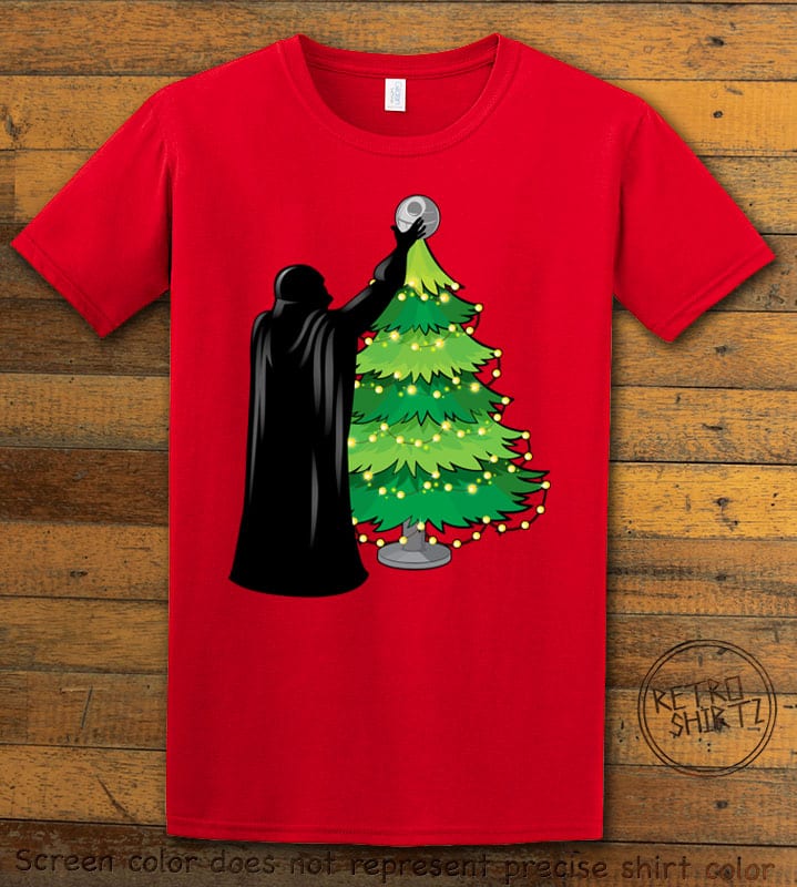 Star Wars Christmas Tree Graphic T-Shirt - red shirt design