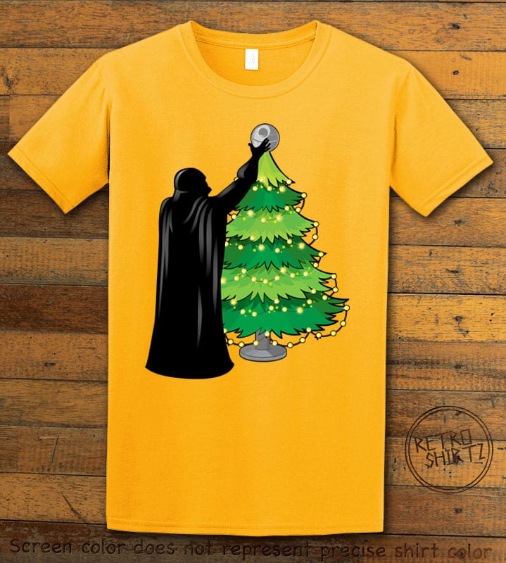 Star Wars Christmas Tree Graphic T-Shirt - yellow shirt design