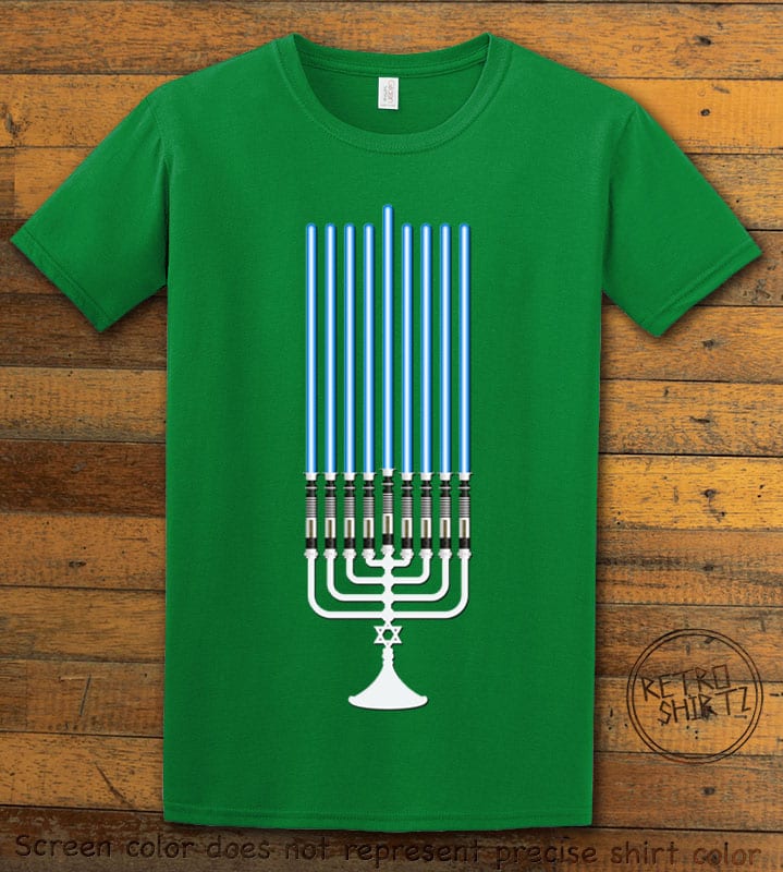 Star Wars Menorah Graphic T-Shirt - green shirt design