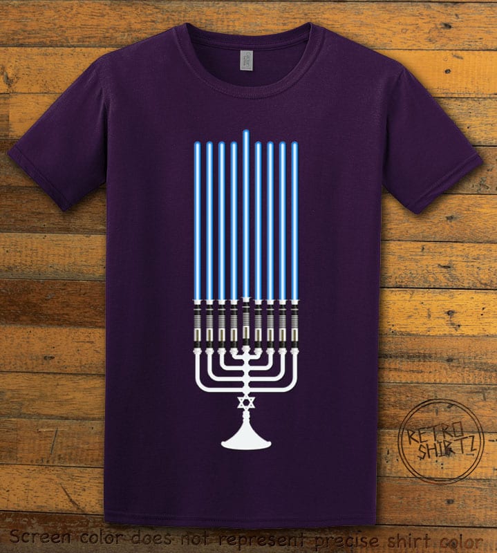 Star Wars Menorah Graphic T-Shirt - purple shirt design