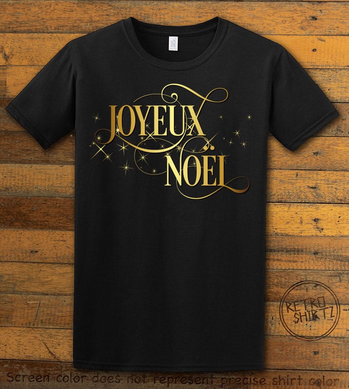 Joyeux Noel Graphic T-Shirt - black shirt design