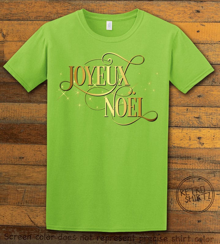 Joyeux Noel Graphic T-Shirt - lime shirt design