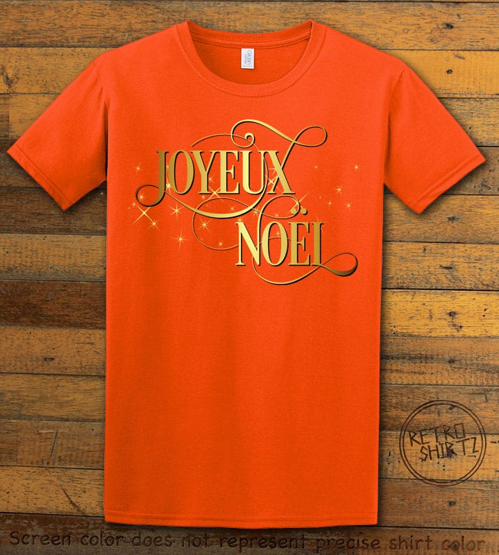 Joyeux Noel Graphic T-Shirt - orange shirt design