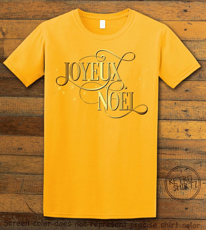 Joyeux Noel Graphic T-Shirt - yellow shirt design