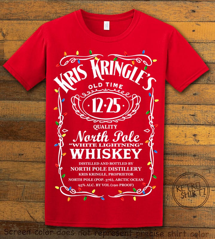 Kris Kringle's Whiskey Graphic T-Shirt - red shirt design