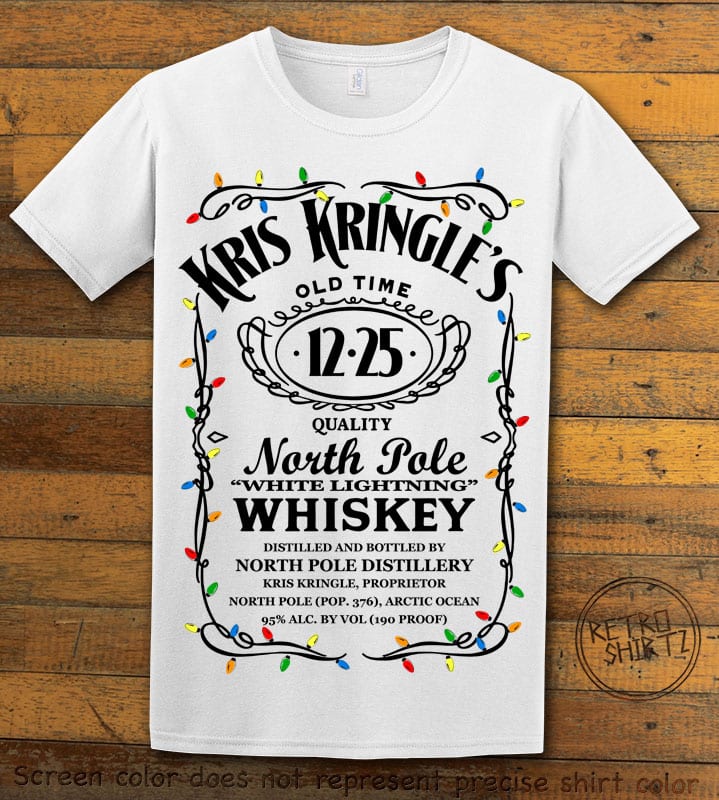 Kris Kringle's Whiskey Graphic T-Shirt - white shirt design
