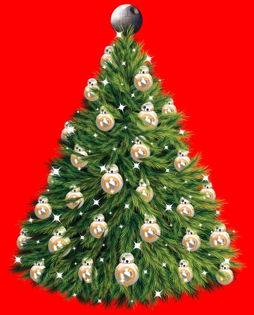 BB8 Christmas Tree Graphic T-Shirt - main vector design