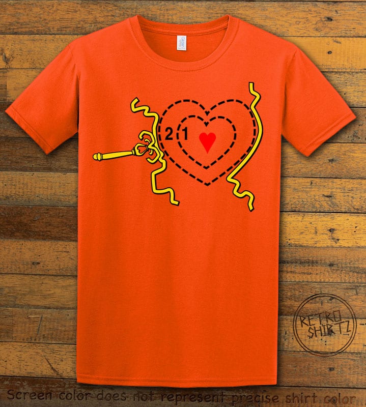 Grinch Heart Graphic T-Shirt - orange shirt design